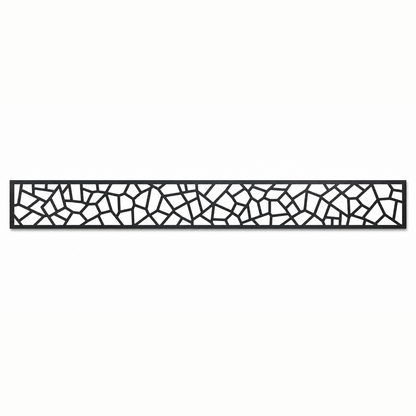 Open Polygon Lattice decorative metal fence topper front pattern for WPC composite fencing, Design 098