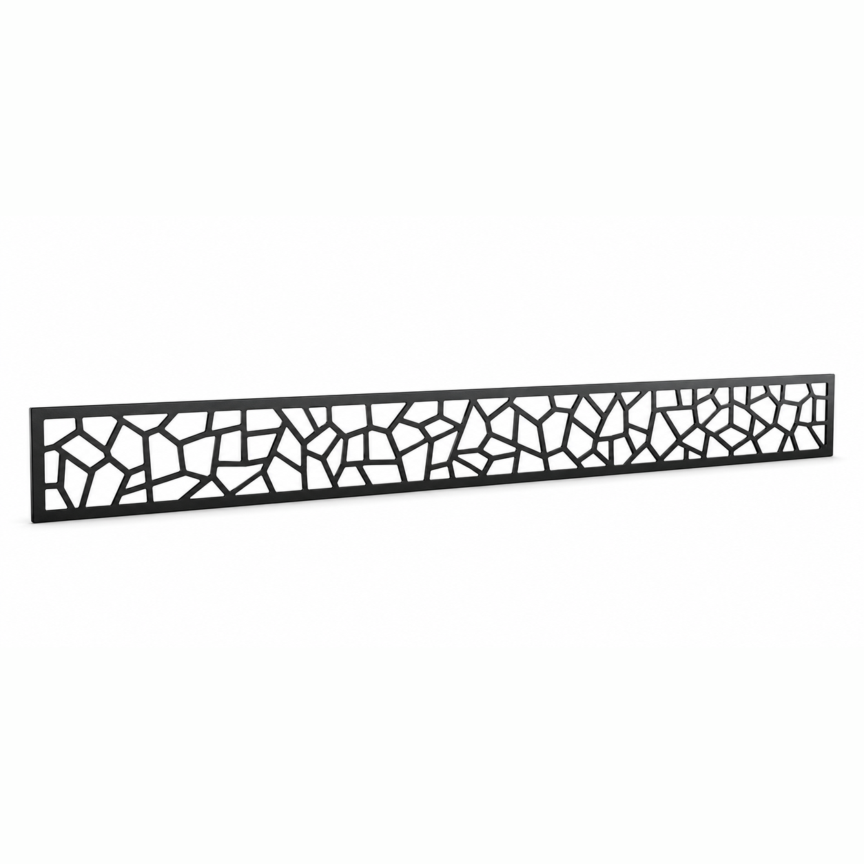 Open Polygon Lattice laser cut metal fence topper insert perspective view, Design 098