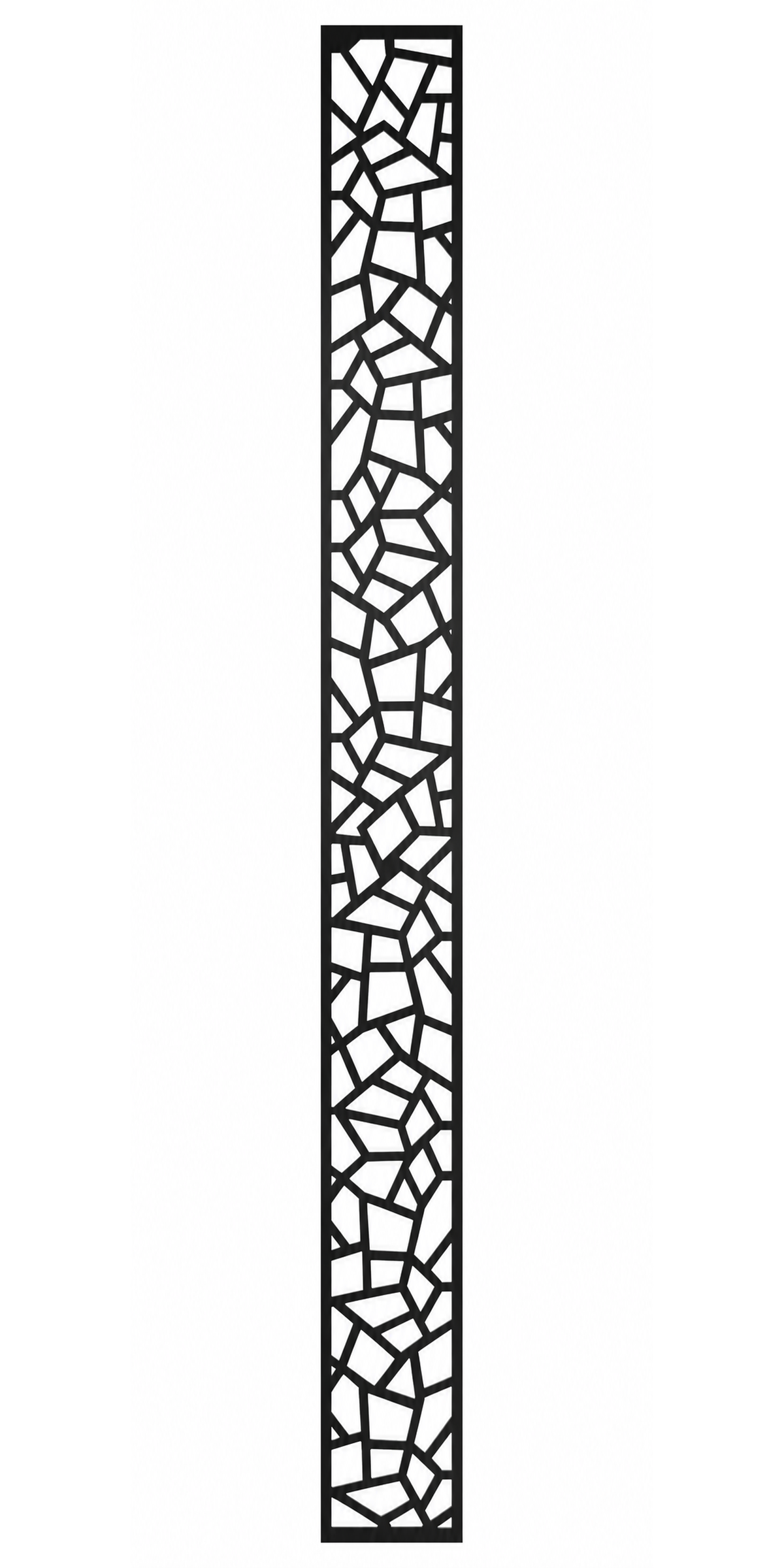 Design 098 Slim Stone Mosaic Laser Cut Metal Privacy Screen Panel front main view