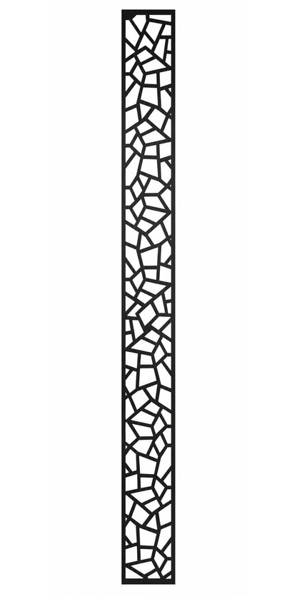 Design 098 Slim Stone Mosaic Laser Cut Metal Privacy Screen Panel front main view