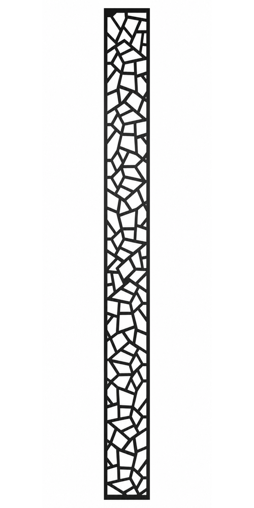 Design 098 Slim Stone Mosaic Laser Cut Metal Privacy Screen Panel front main view