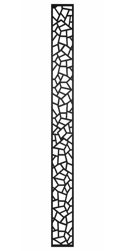 Design 098 Slim Stone Mosaic Laser Cut Metal Privacy Screen Panel front main view