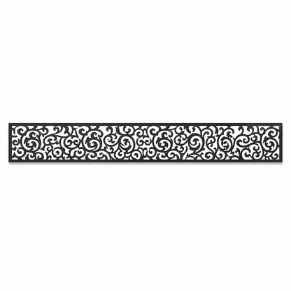 Spiral Lace Vine decorative metal fence topper front pattern for WPC composite fencing, Design 100