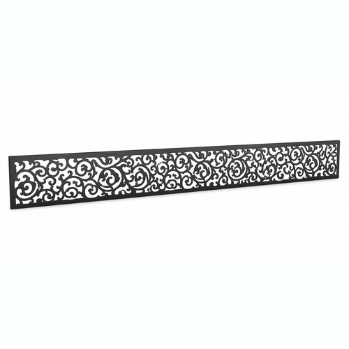 Spiral Lace Vine laser cut metal fence topper insert perspective view, Design 100