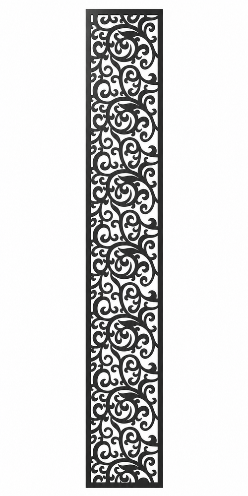 Design 100 Spiral Lace Vine Laser Cut Metal Privacy Screen Panel front main view
