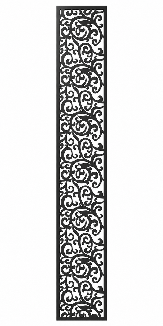 Design 100 Spiral Lace Vine Laser Cut Metal Privacy Screen Panel front main view
