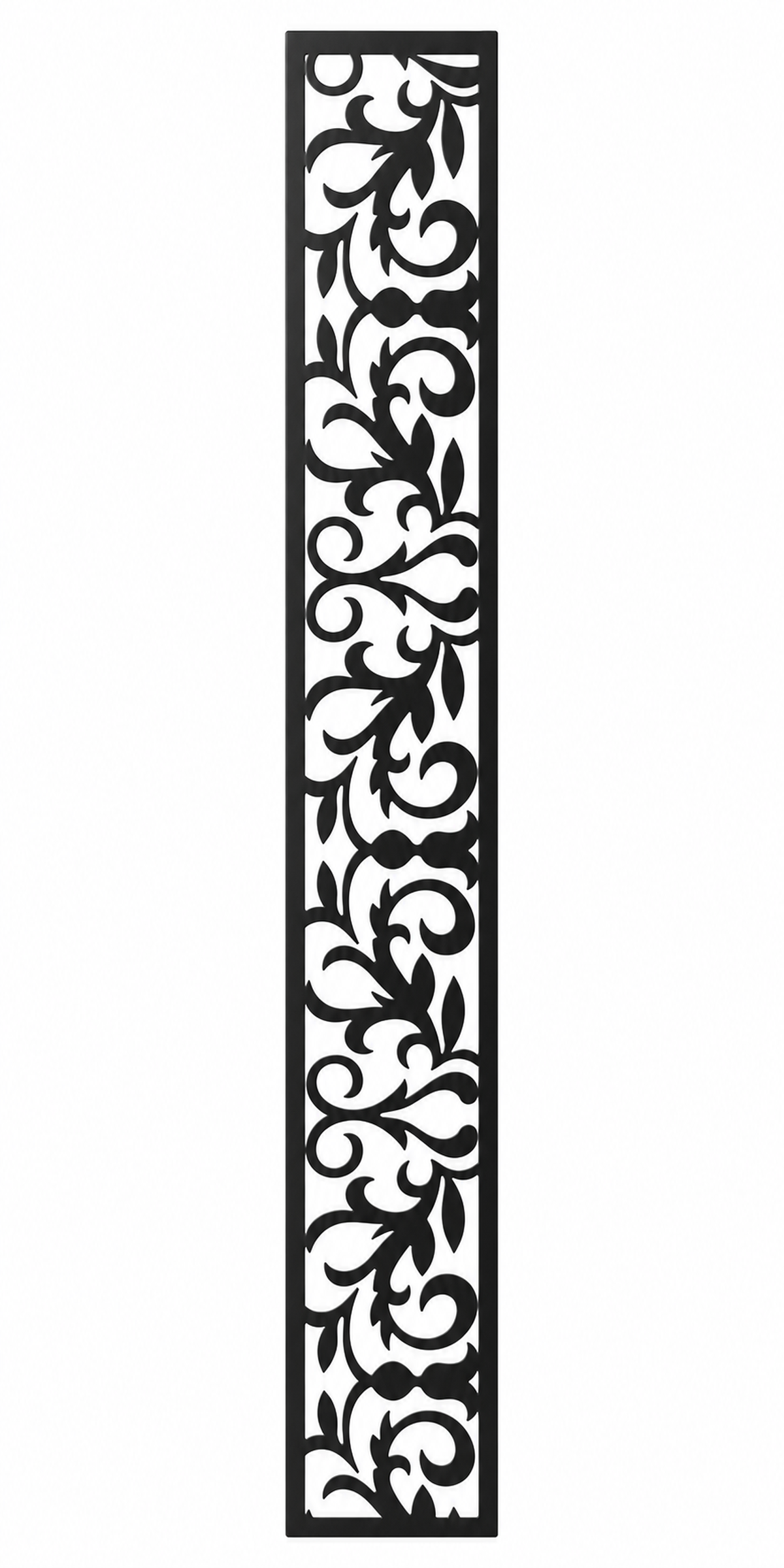 Design 101 Floral Scroll Column Laser Cut Metal Privacy Screen Panel front main view