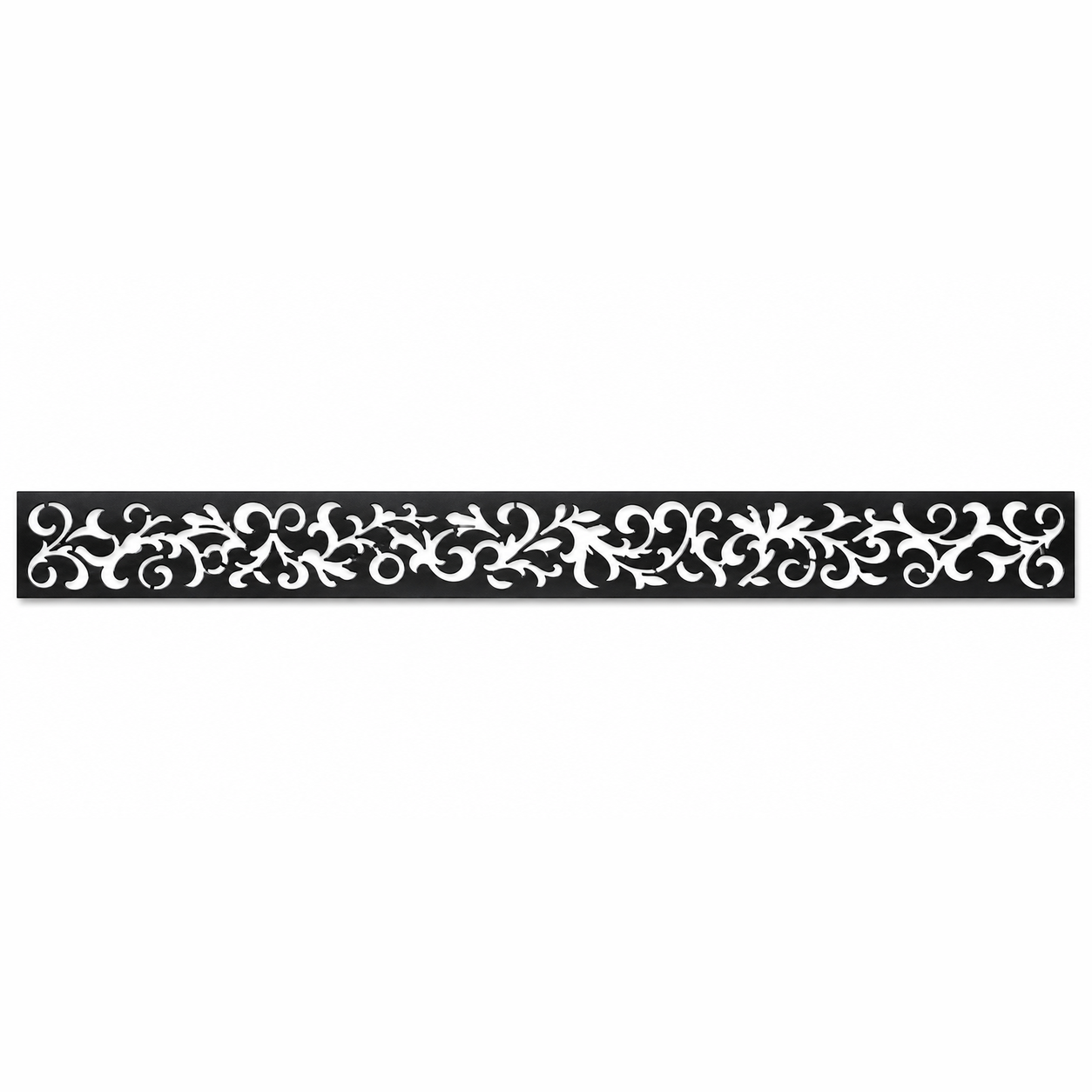 Slim Floral Vine decorative metal fence topper front pattern for WPC composite fencing, Design 101