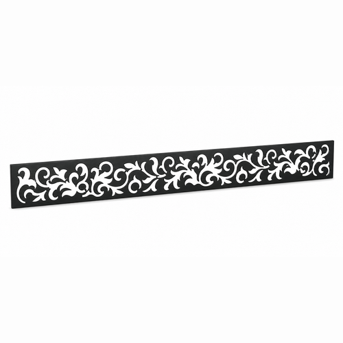 Slim Floral Vine laser cut metal fence topper insert perspective view, Design 101