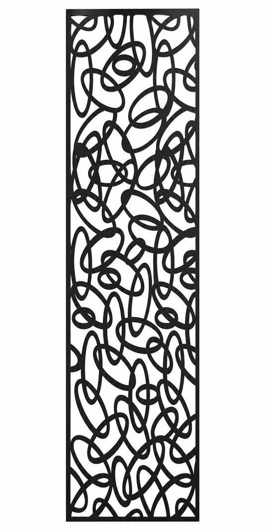 Design 102 Abstract Loop Vines Laser Cut Metal Privacy Screen Panel front main view