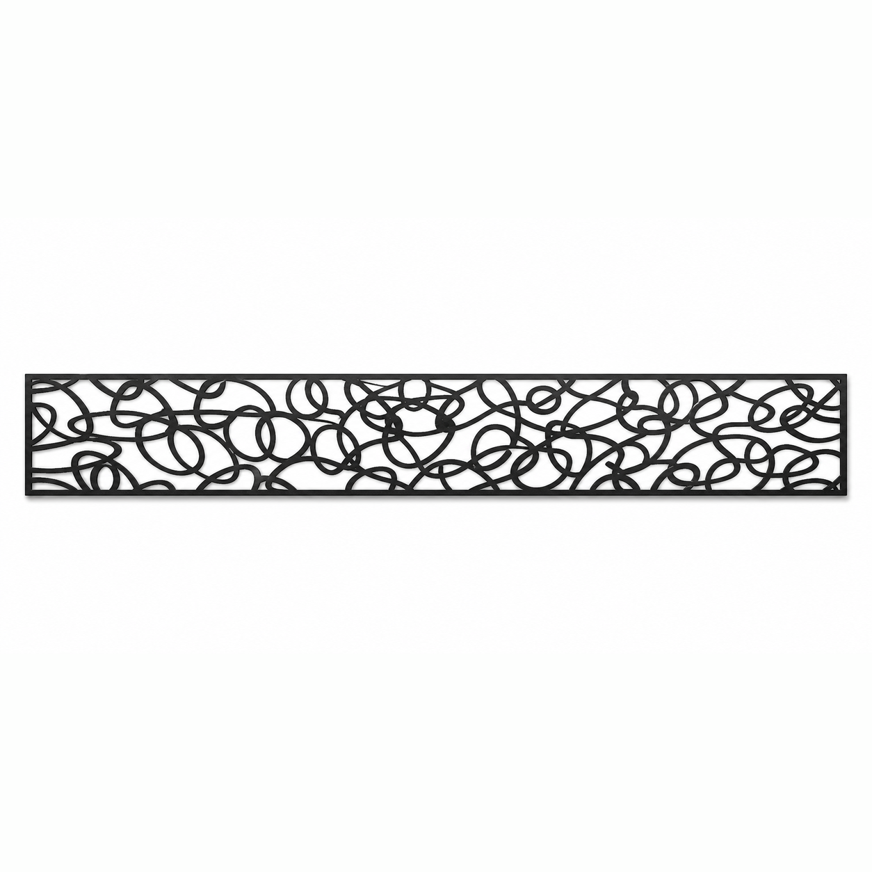Open Scroll Tendril decorative metal fence topper front pattern for WPC composite fencing, Design 102