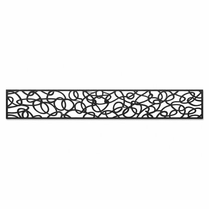 Open Scroll Tendril decorative metal fence topper front pattern for WPC composite fencing, Design 102