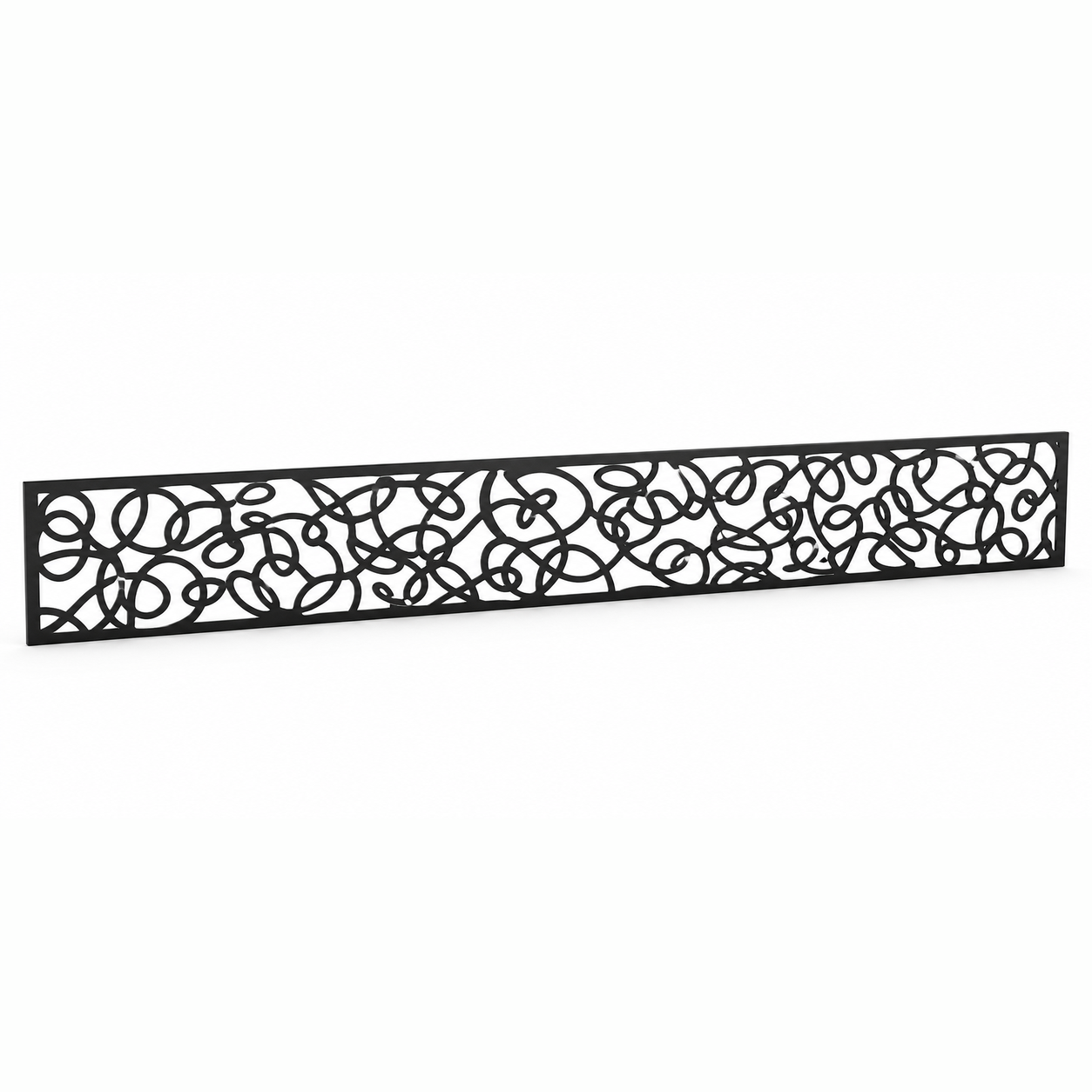 Open Scroll Tendril laser cut metal fence topper insert perspective view, Design 102