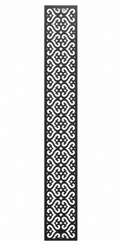 Design 104 Small S Scroll Laser Cut Metal Privacy Screen Panel front main view