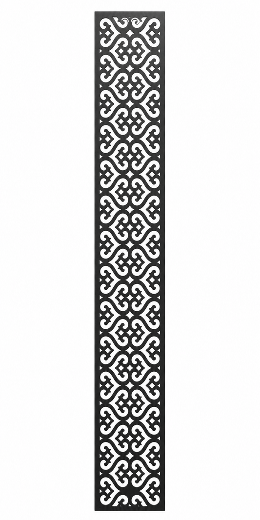 Design 104 Small S Scroll Laser Cut Metal Privacy Screen Panel front main view