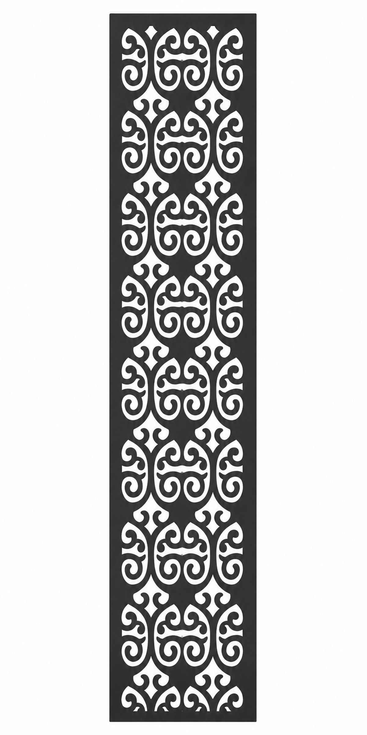 Design 105 Double Scroll Rows Laser Cut Metal Privacy Screen Panel front main view