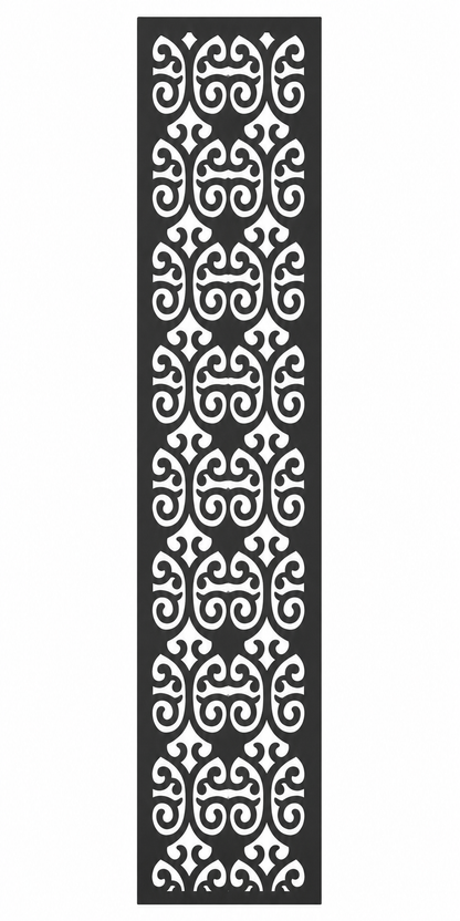 Design 105 Double Scroll Rows Laser Cut Metal Privacy Screen Panel front main view