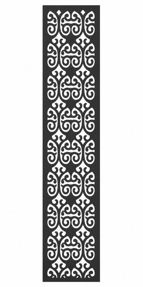 Design 105 Double Scroll Rows Laser Cut Metal Privacy Screen Panel front main view
