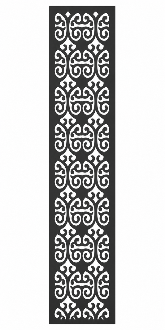 Design 105 Double Scroll Rows Laser Cut Metal Privacy Screen Panel front main view