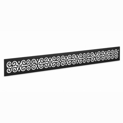 Repeating Fleur De Lis Rail laser cut metal fence topper insert perspective view, Design 105