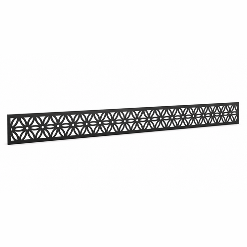 Oval Bead Chain laser cut metal fence topper insert perspective view, Design 106