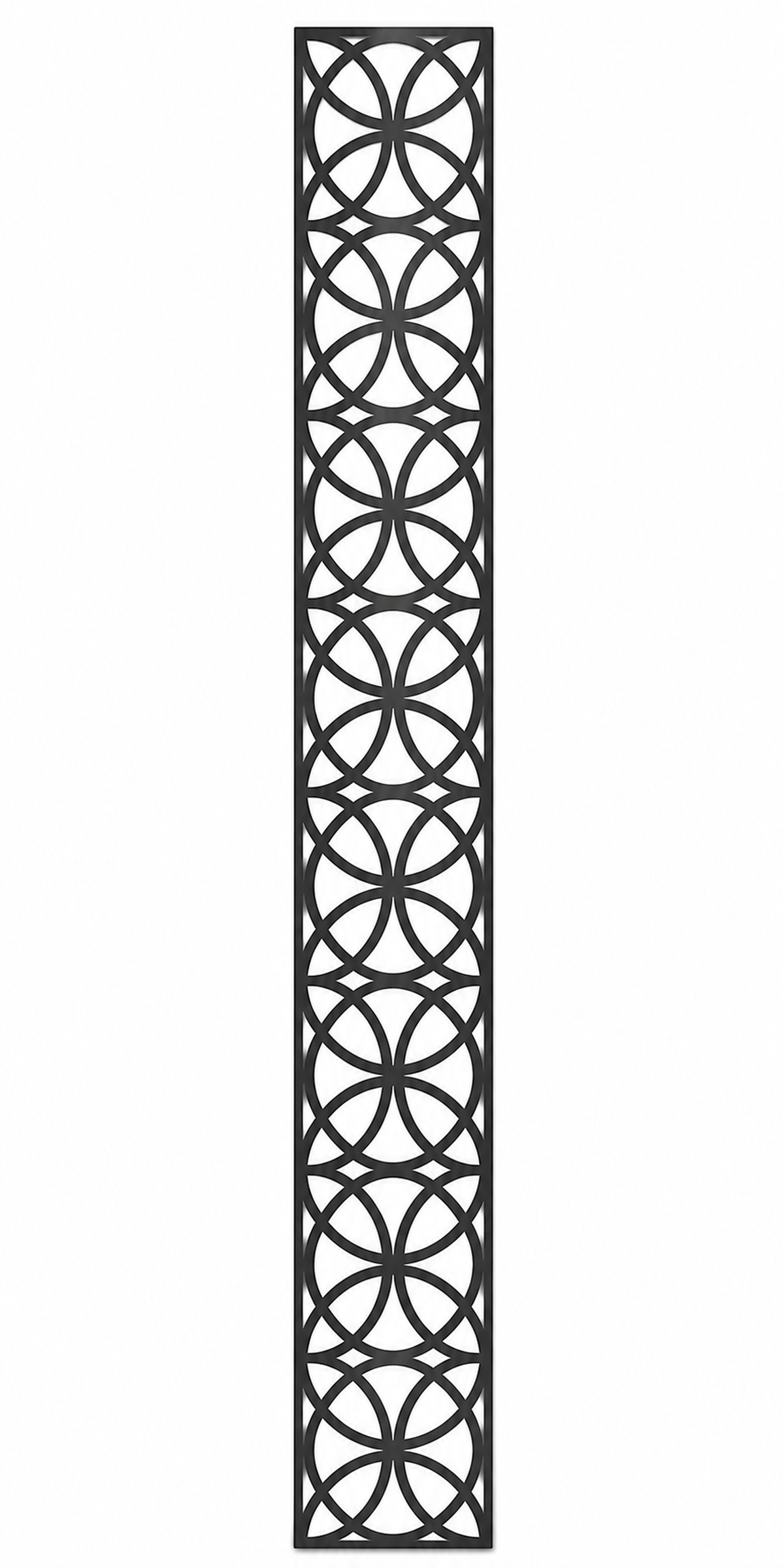 Design 107 Circle Chain Laser Cut Metal Privacy Screen Panel front main view
