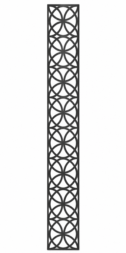 Design 107 Circle Chain Laser Cut Metal Privacy Screen Panel front main view
