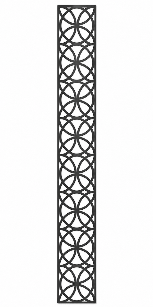 Design 107 Circle Chain Laser Cut Metal Privacy Screen Panel front main view