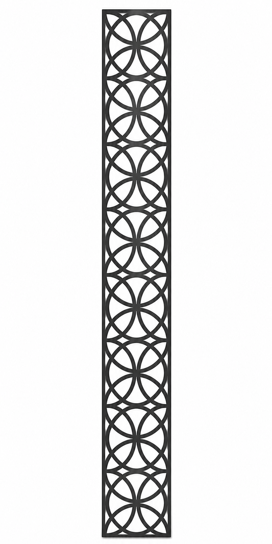 Design 107 Circle Chain Laser Cut Metal Privacy Screen Panel front main view
