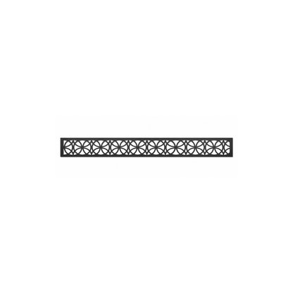 Petite Medallion Rail decorative metal fence topper front pattern for WPC composite fencing, Design 107
