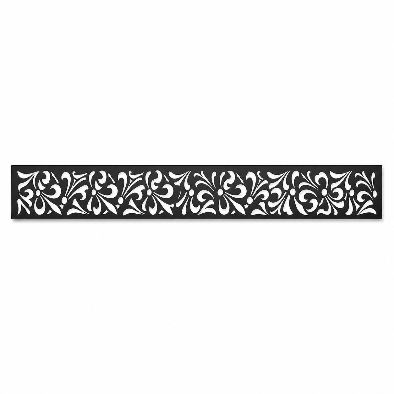 Wild Leaf Scroll decorative metal fence topper front pattern for WPC composite fencing, Design 108