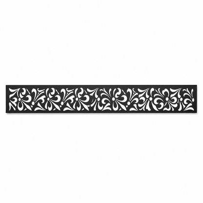 Wild Leaf Scroll decorative metal fence topper front pattern for WPC composite fencing, Design 108