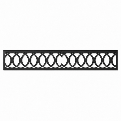 Open Circle Chain decorative metal fence topper front pattern for WPC composite fencing, Design 109