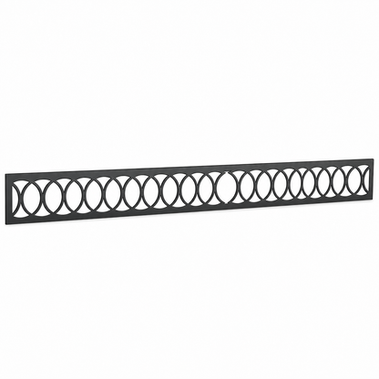 Open Circle Chain laser cut metal fence topper insert perspective view, Design 109