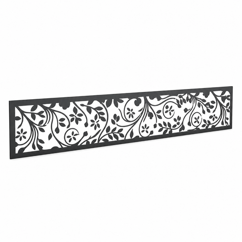 Butterfly Floral Lace laser cut metal fence topper insert perspective view, Design 110