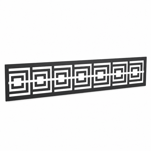 Bold Greek Key laser cut metal fence topper insert perspective view, Design 111