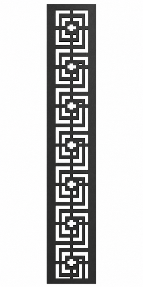 Design 111 Square Greek Key Laser Cut Metal Privacy Screen Panel front main view
