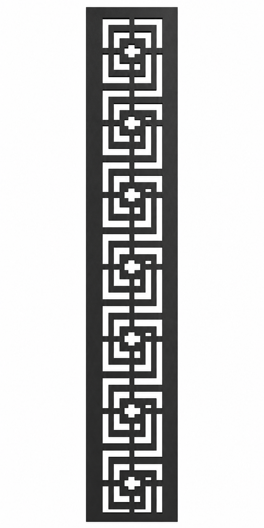 Design 111 Square Greek Key Laser Cut Metal Privacy Screen Panel front main view