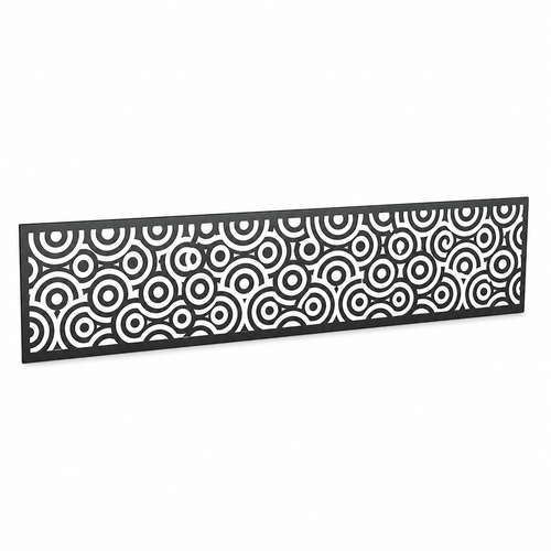 Spiral Coil Grid laser cut metal fence topper insert perspective view, Design 112