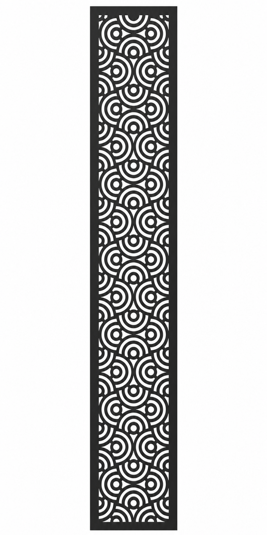 Design 112 Tiny Spiral Grid Laser Cut Metal Privacy Screen Panel front main view