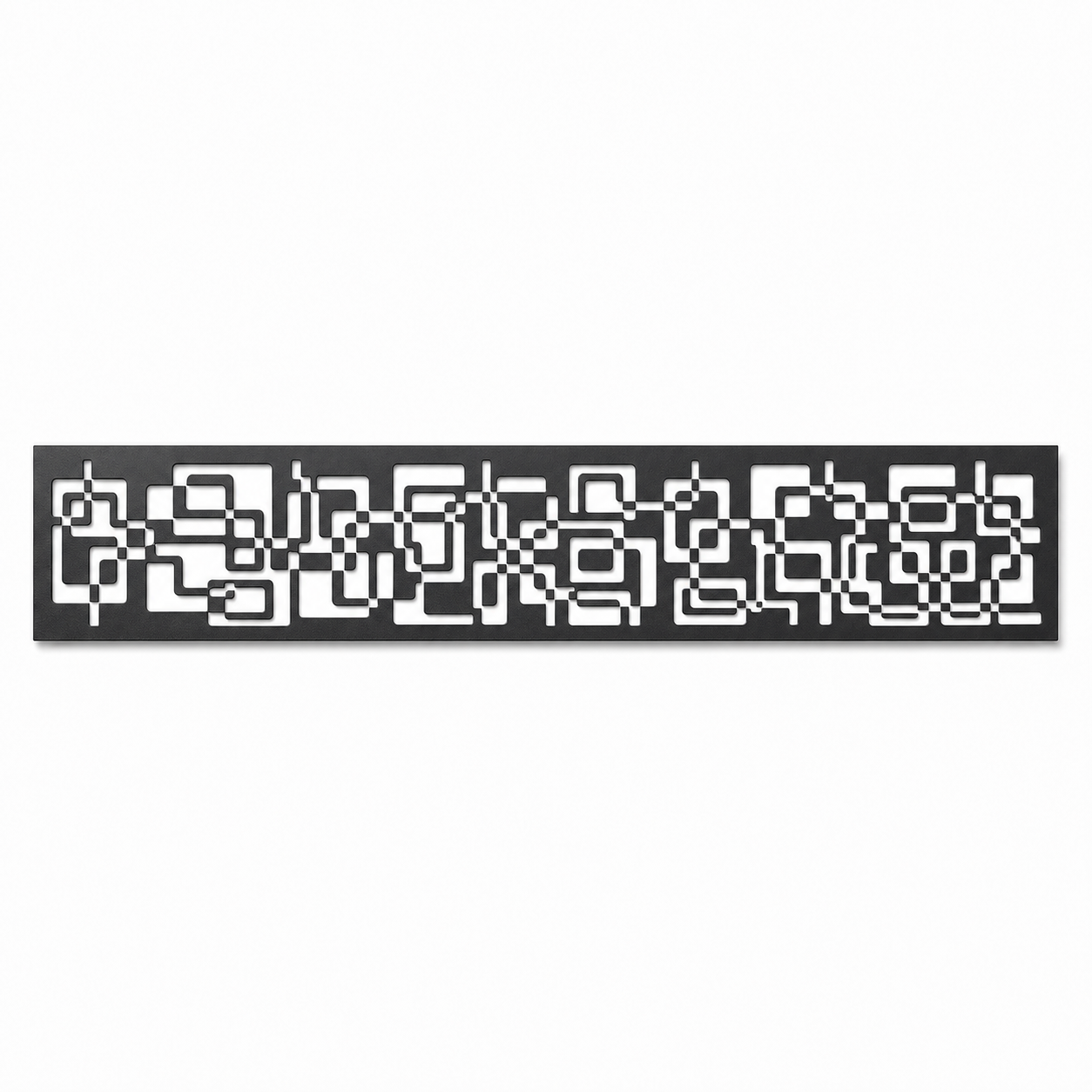 Digital Maze Geometric decorative metal fence topper front pattern for WPC composite fencing, Design 114