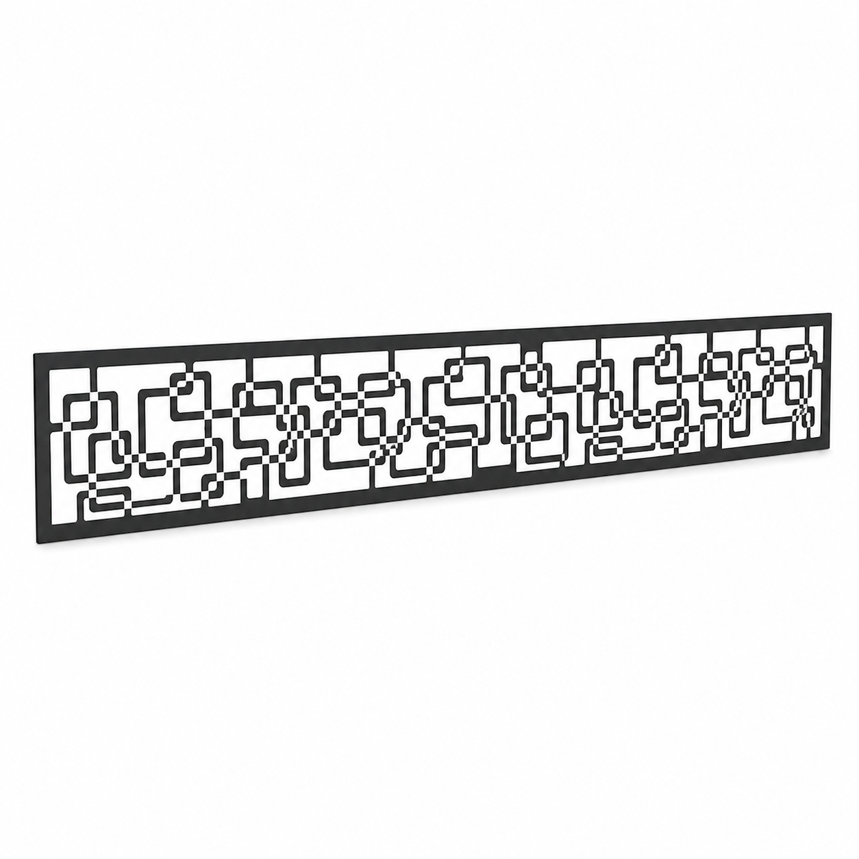 Digital Maze Geometric laser cut metal fence topper insert perspective view, Design 114