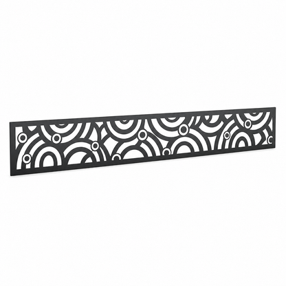 Abstract Modern Curl laser cut metal fence topper insert perspective view, Design 115