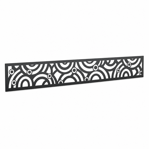 Abstract Modern Curl laser cut metal fence topper insert perspective view, Design 115