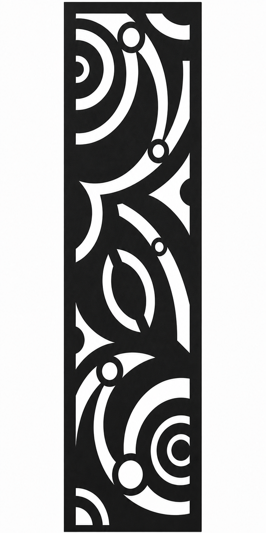 Design 115 Bold Circle Leaf Laser Cut Metal Privacy Screen Panel front main view