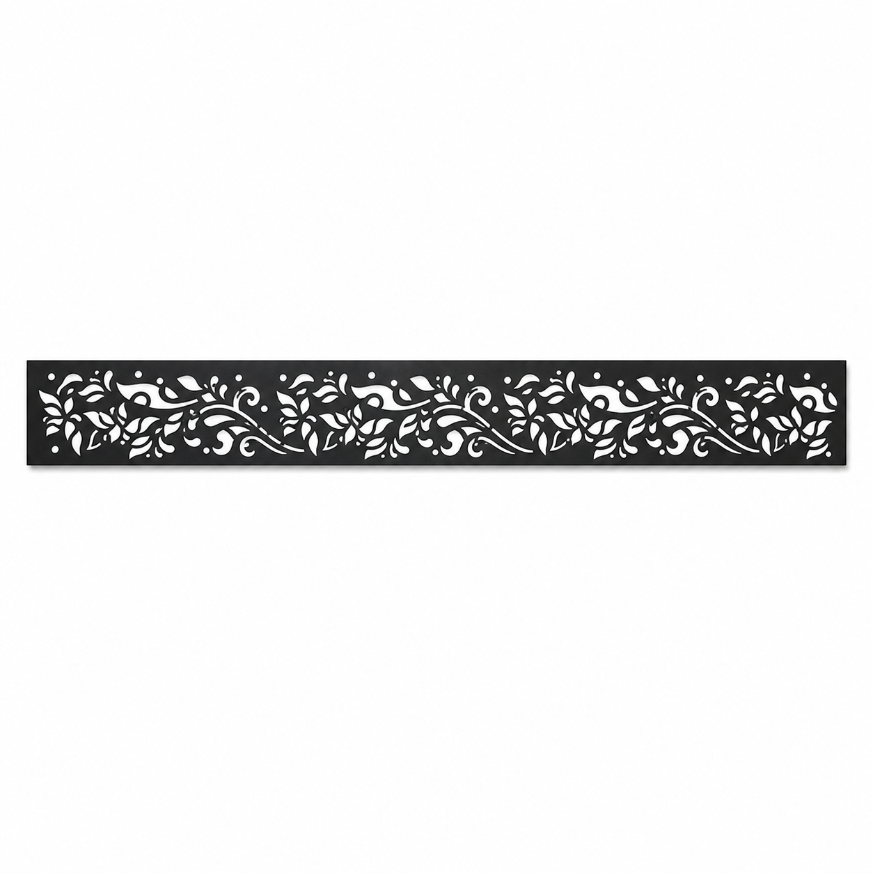 Fine Floral Filigree decorative metal fence topper front pattern for WPC composite fencing, Design 116
