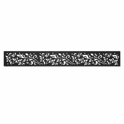 Fine Floral Filigree decorative metal fence topper front pattern for WPC composite fencing, Design 116
