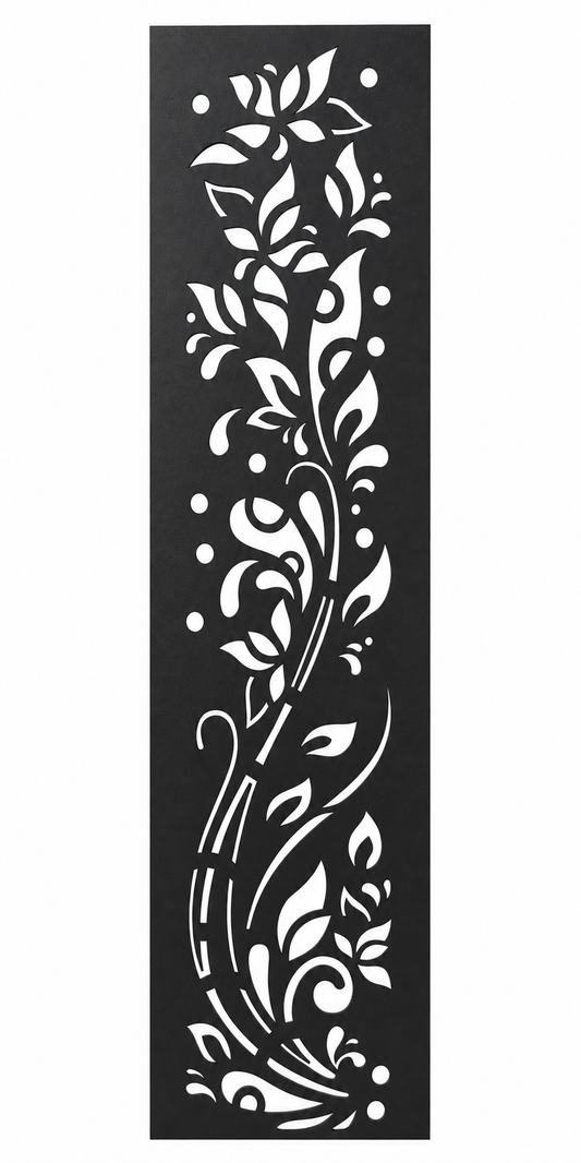 Design 116 Leaf Vine Spray Laser Cut Metal Privacy Screen Panel front main view