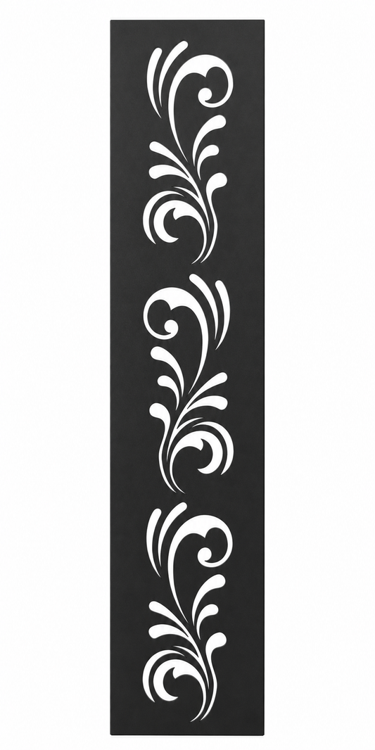 Design 117 Classic Leaf Scroll Laser Cut Metal Privacy Screen Panel front main view