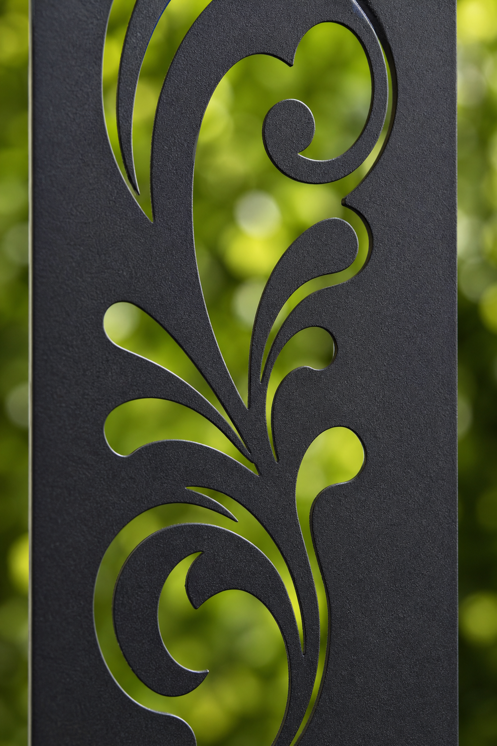 Design 117 Classic Leaf Scroll Laser Cut Metal Privacy Screen Panel close-up detail view